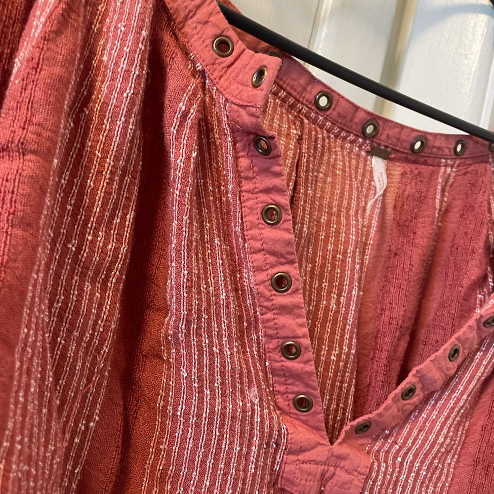 Free People Against All Odds grommet blouse